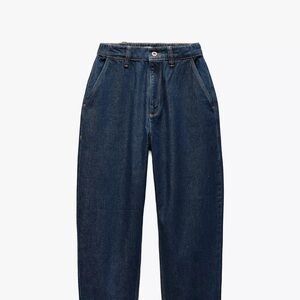 Zara Tapered High Rise Fit Dark Blue Jeans
